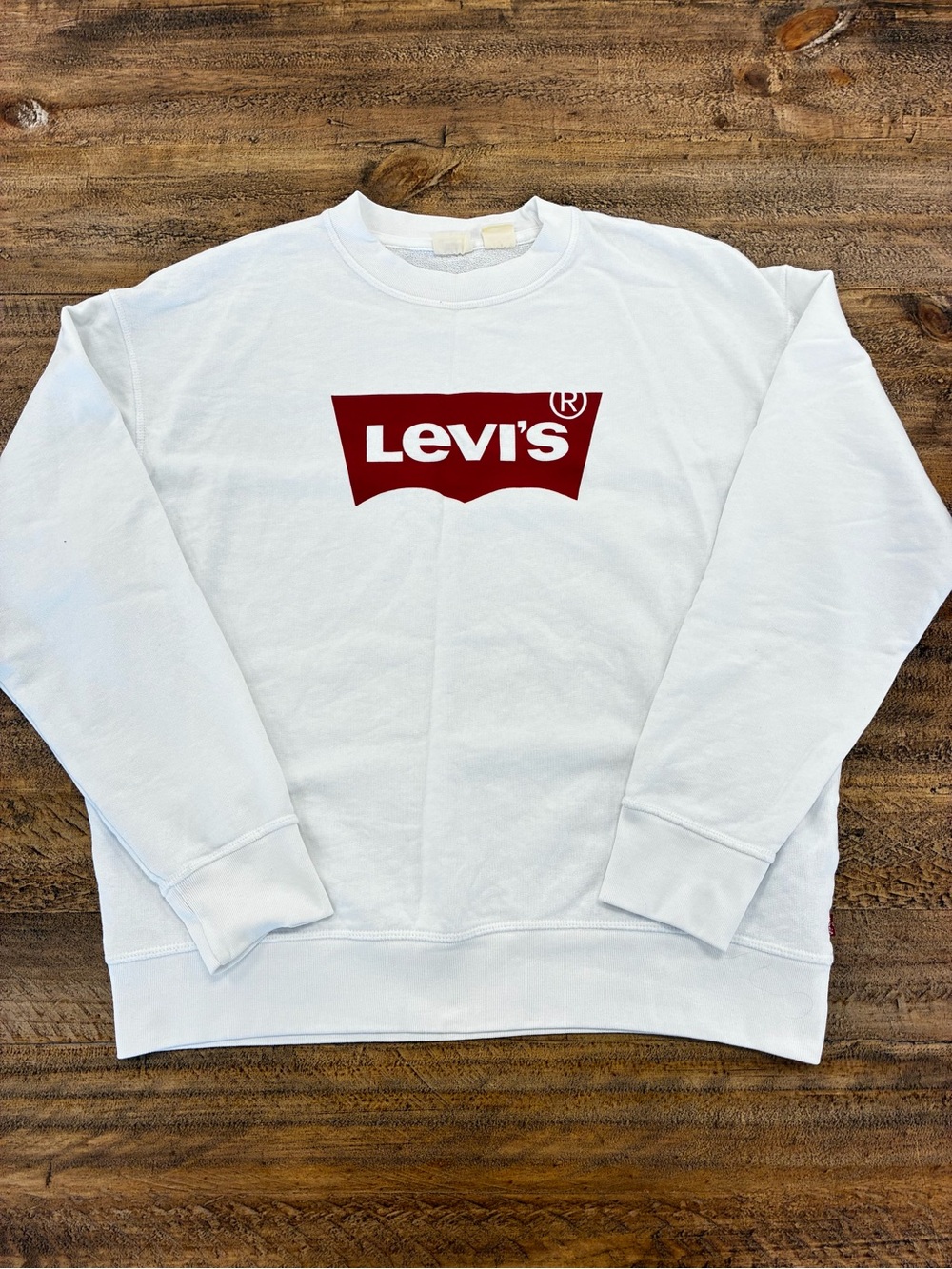 Levi's White Crewneck with Red Logo - women’s Sweatshirt